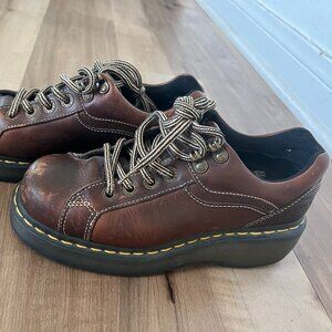 Dr. Martens 9861 Leather Chunky Platform Lace Up Oxford Shoes